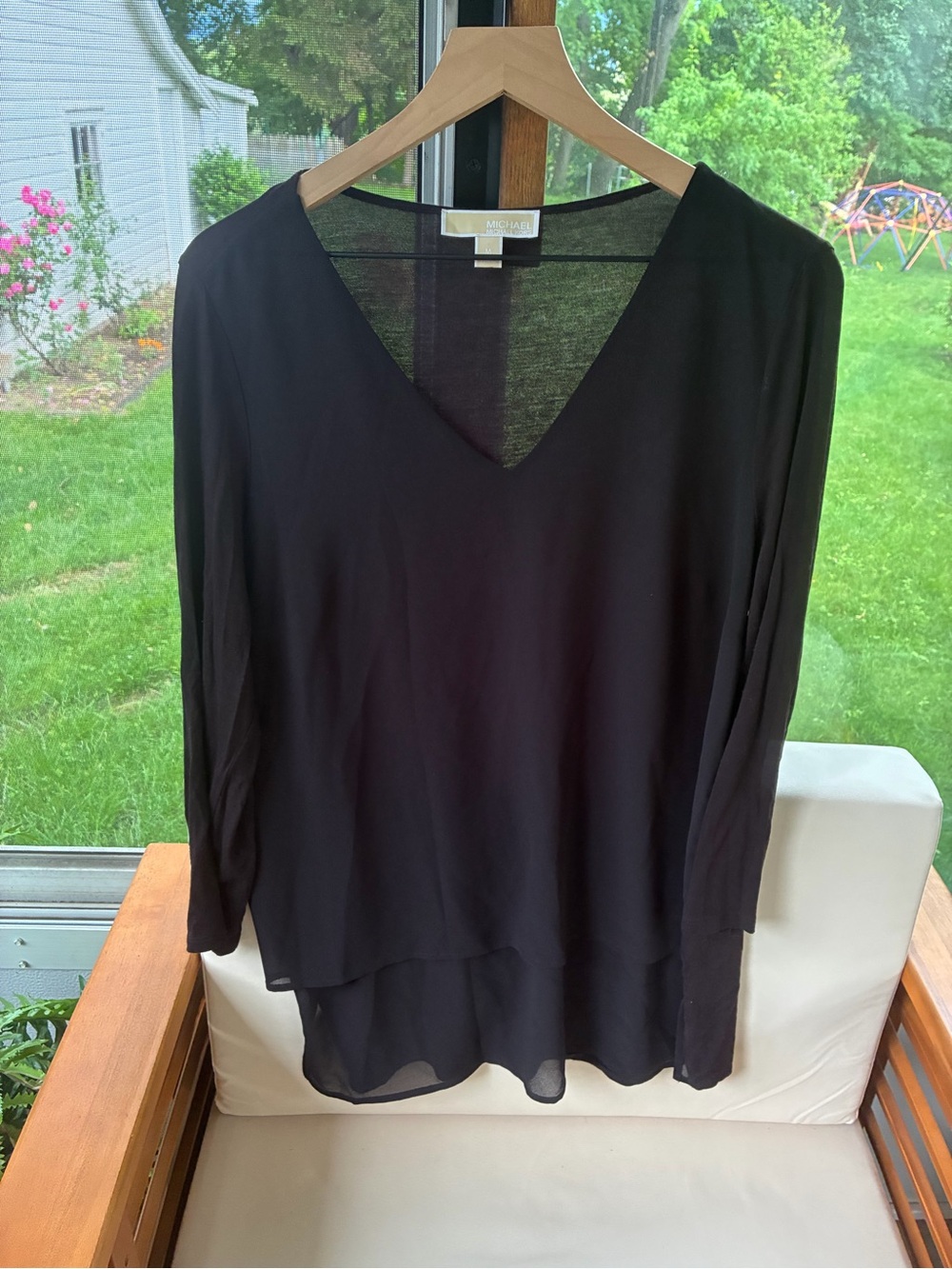Michael Kors Black V-Neck Layered Tunic